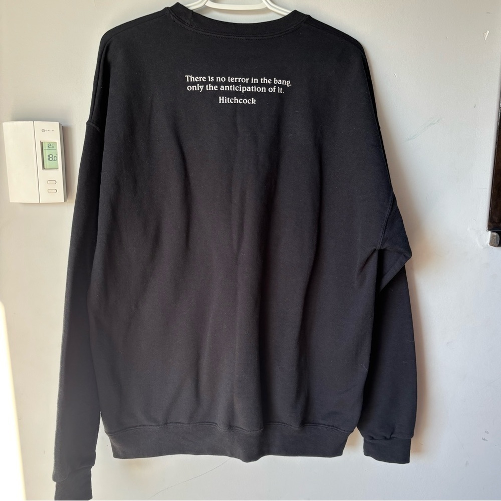 Jerzees Albert Hitchcock Sweater Crewneck w/ quote on back size XL